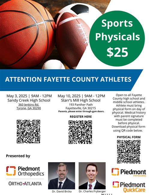 Sign up for a $25 sports physical: https://gofan.co/event/3560407?schoolId=GA5285